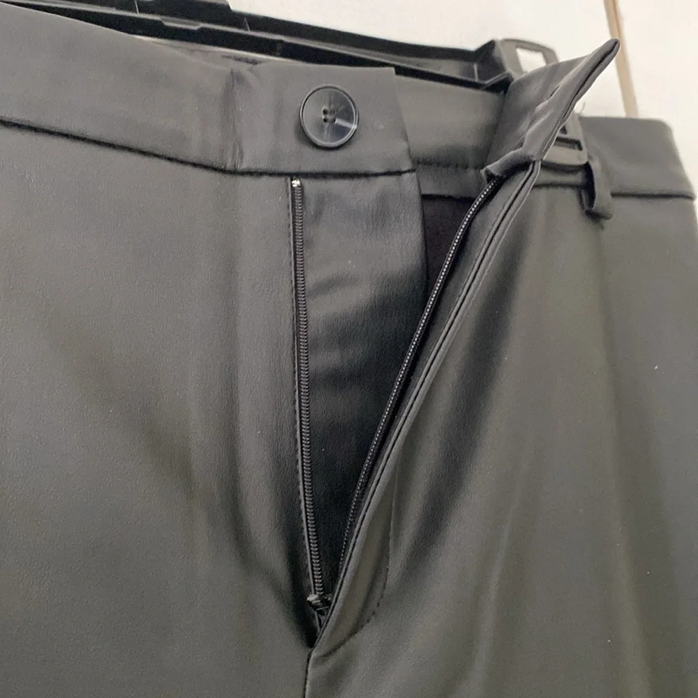 Zara | Wide Leg High Waisted Faux Leather Trousers - Picture 4 of 8
